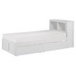Lexicon Galen Transitional Wood Twin Bookcase Bed with Storage Boxes in White