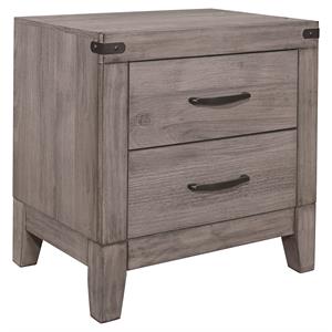 lexicon woodrow 2-drawers contemporary wood nightstand in gray