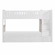 Lexicon Galen Reversible Step Storage Wood Bunk Bed with Trundle Bed in White