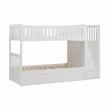 Lexicon Galen Reversible Step Storage Wood Bunk Bed with Trundle Bed in White