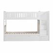 Lexicon Galen Reversible Step Storage Wood Bunk Bed with Trundle Bed in White
