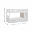 Lexicon Galen Reversible Step Storage Wood Bunk Bed with Trundle Bed in White