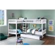 Lexicon Galen Transitional Wood Corner Bunk Bed with Twin Trundle in White