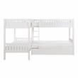 Lexicon Galen Transitional Wood Corner Bunk Bed with Twin Trundle in White