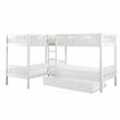 Lexicon Galen Transitional Wood Corner Bunk Bed with Twin Trundle in White