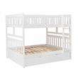 Lexicon Galen Transitional Wood Full over Full Bunk Bed with Trundle in White