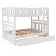 Lexicon Galen Transitional Wood Full over Full Bunk Bed with Trundle in White
