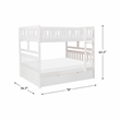 Lexicon Galen Transitional Wood Full over Full Bunk Bed with Trundle in White