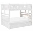 Lexicon Galen Transitional Wood Full over Full Bunk Bed with Trundle in White