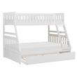 Lexicon Galen Transitional Wood Twin over Full Bunk Bed with Trundle in White