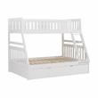Lexicon Galen Transitional Wood Twin over Full Bunk Bed with Trundle in White