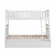 Lexicon Galen Transitional Wood Twin over Full Bunk Bed with Trundle in White