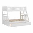 Lexicon Galen Transitional Wood Twin over Full Bunk Bed with Trundle in White