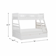 Lexicon Galen Transitional Wood Twin over Full Bunk Bed with Trundle in White