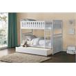 Lexicon Galen Transitional Wood Twin over Twin Bunk Bed with Trundle in White