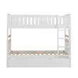 Lexicon Galen Transitional Wood Twin over Twin Bunk Bed with Trundle in White