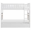Lexicon Galen Transitional Wood Twin over Twin Bunk Bed with Trundle in White