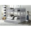 Lexicon Orion Transitional Wood Full over Full Bunk Bed with Trundle Bed in Gray