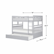 Lexicon Orion Transitional Wood Full over Full Bunk Bed with Trundle Bed in Gray