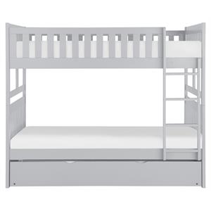 lexicon orion transitional wood bunk bed with trundle bed in gray