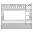 Lexicon Orion Transitional Wood Full over Full Bunk Bed with Trundle Bed in Gray