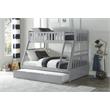 Lexicon Orion Transitional Wood Twin over Full Bunk Bed with Trundle Bed in Gray