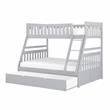 Lexicon Orion Transitional Wood Twin over Full Bunk Bed with Trundle Bed in Gray