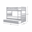 Lexicon Orion Transitional Wood Twin over Twin Bunk Bed with Trundle Bed in Gray