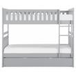 Lexicon Orion Transitional Wood Twin over Twin Bunk Bed with Trundle Bed in Gray