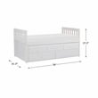 Lexicon Galen Wood Twin Bed with 2 Storage Drawer Trundle Bed in White