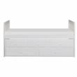 Lexicon Galen Wood Twin Bed with 2 Storage Drawer Trundle Bed in White