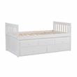 Lexicon Galen Wood Twin Bed with 2 Storage Drawer Trundle Bed in White