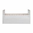 Lexicon Galen Wood Twin Bed with 2 Storage Drawer Trundle Bed in White