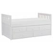 Lexicon Galen Wood Twin Bed with 2 Storage Drawer Trundle Bed in White