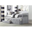 Lexicon Orion Wood Twin Bed with 2 Storage Drawer Trundle Bed in Gray