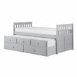 Lexicon Orion Wood Twin Bed with 2 Storage Drawer Trundle Bed in Gray