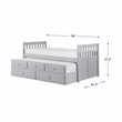 Lexicon Orion Wood Twin Bed with 2 Storage Drawer Trundle Bed in Gray