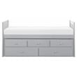 Lexicon Orion Wood Twin Bed with 2 Storage Drawer Trundle Bed in Gray