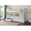 Lexicon Galen Reversible Step Storage Wood Bunk Bed with Storage Boxes in White