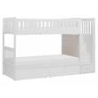 Lexicon Galen Reversible Step Storage Wood Bunk Bed with Storage Boxes in White