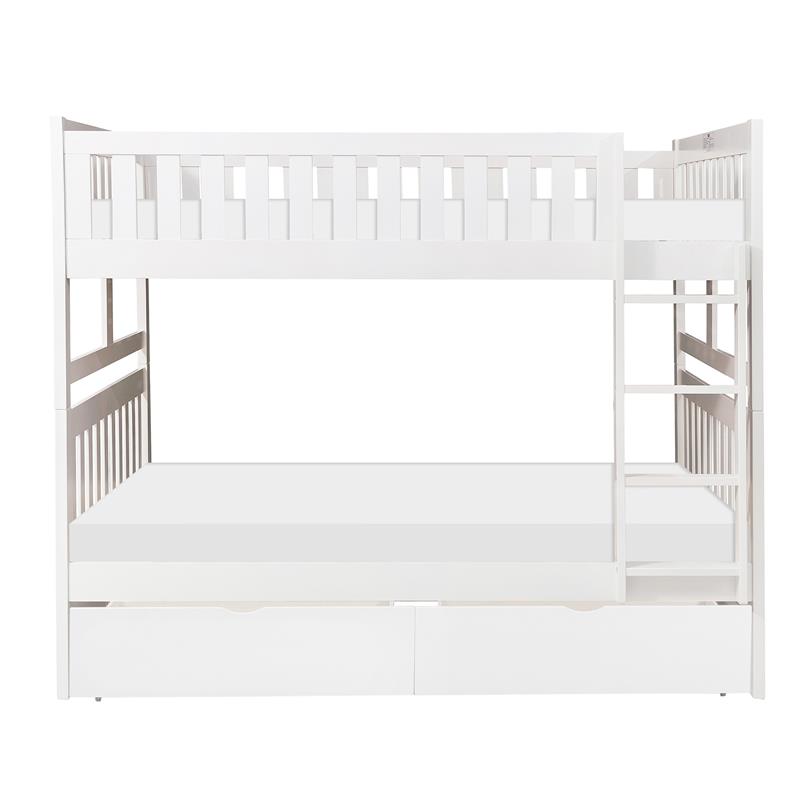 Lexicon Galen 2-Storage Boxes Transitional Wood Full over Full Bunk Bed in White