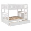 Lexicon Galen 2-Storage Boxes Transitional Wood Full over Full Bunk Bed in White