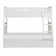 Lexicon Galen 2-Storage Boxes Transitional Wood Twin over Full Bunk Bed in White