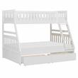 Lexicon Galen 2-Storage Boxes Transitional Wood Twin over Full Bunk Bed in White