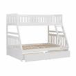 Lexicon Galen 2-Storage Boxes Transitional Wood Twin over Full Bunk Bed in White