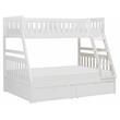 Lexicon Galen 2-Storage Boxes Transitional Wood Twin over Full Bunk Bed in White