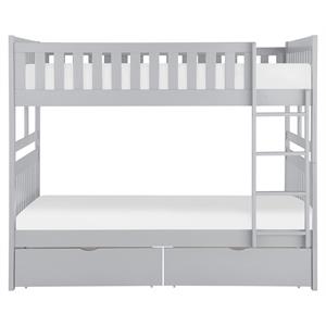 lexicon orion transitional wood bunk bed with storage box in gray