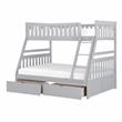 Lexicon Orion Transitional Wood Twin over Full Bunk Bed with Storage Box in Gray