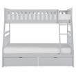 Lexicon Orion Transitional Wood Twin over Full Bunk Bed with Storage Box in Gray