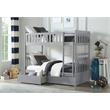 Lexicon Orion Transitional Wood Twin over Twin Bunk Bed with Storage Box in Gray
